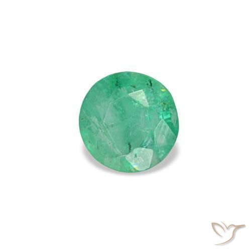 Smeraldo naturale verde da 0,16 ct, taglio rotondo, VS-SI