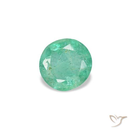 Smeraldo naturale verde da 0,17 ct, taglio rotondo, VS-SI