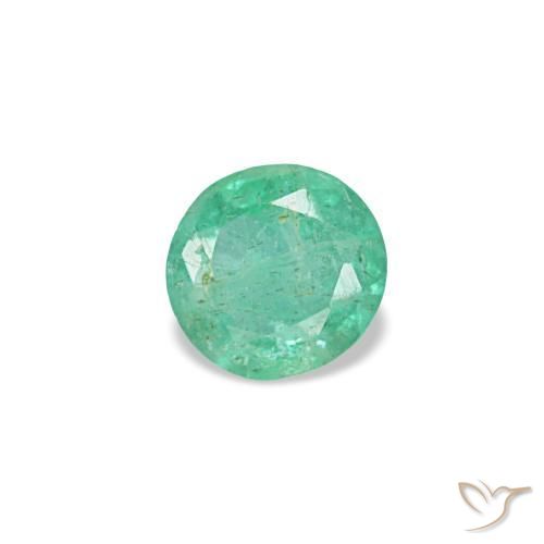 Smeraldo naturale verde da 0,17 ct, taglio rotondo, VS-SI