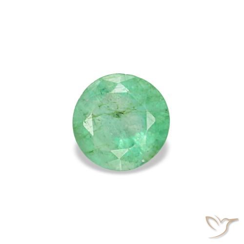 Smeraldo naturale verde da 0,16 ct, taglio rotondo, VS-SI