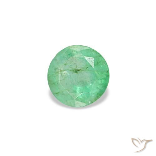 Smeraldo naturale verde da 0,16 ct, taglio rotondo, VS-SI