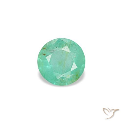 Smeraldo naturale verde da 0,17 ct, taglio rotondo, VS-SI