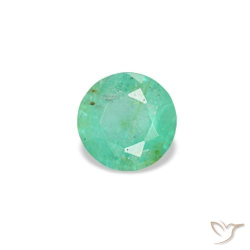 Smeraldo naturale verde da 0,17 ct, taglio rotondo, VS-SI