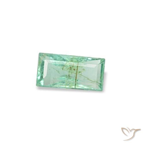 Smeraldo naturale verde da 0,12 ct, baguette, VS-SI