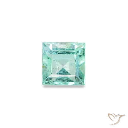 Smeraldo naturale verde da 0,09 ct, quadrato, VVS-VS