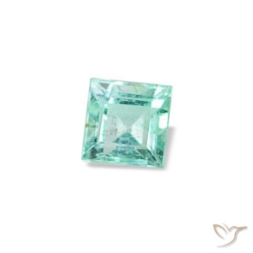Smeraldo naturale verde da 0,09 ct, quadrato, VVS-VS