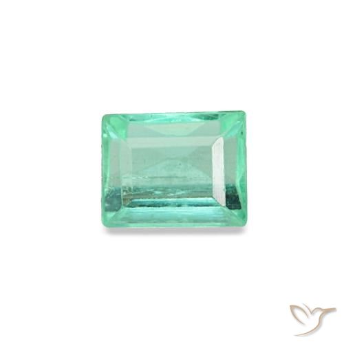 Smeraldo naturale verde da 0,13 ct, baguette, VVS-VS