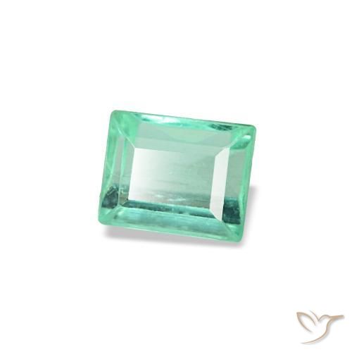 Smeraldo naturale verde da 0,13 ct, baguette, VVS-VS