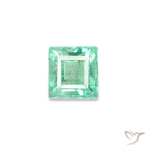 Smeraldo naturale verde da 0,08 ct, quadrato, VVS-VS
