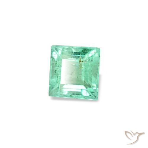 Smeraldo naturale verde da 0,08 ct, quadrato, VVS-VS