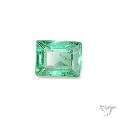 Smeraldo naturale verde da 0,13 ct, baguette, VS