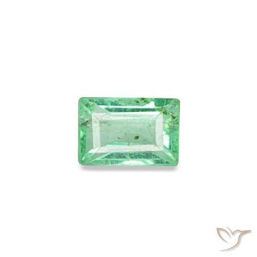 Smeraldo naturale verde da 0,13 ct, baguette, VS