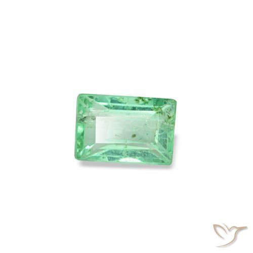 Smeraldo naturale verde da 0,13 ct, baguette, VS