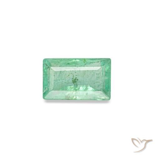 Smeraldo naturale verde da 0,16 ct, baguette, VS