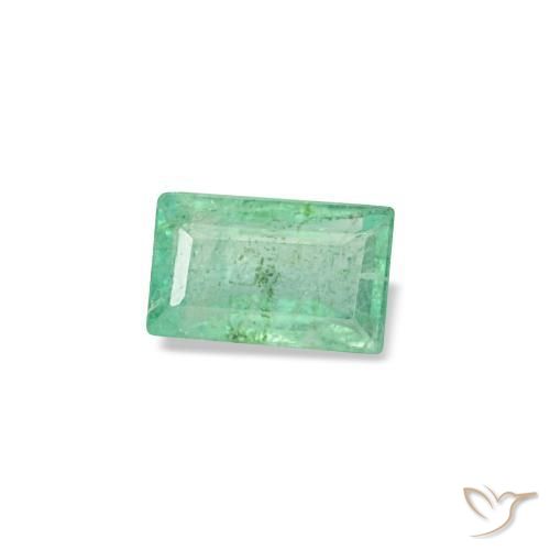 Smeraldo naturale verde da 0,16 ct, baguette, VS