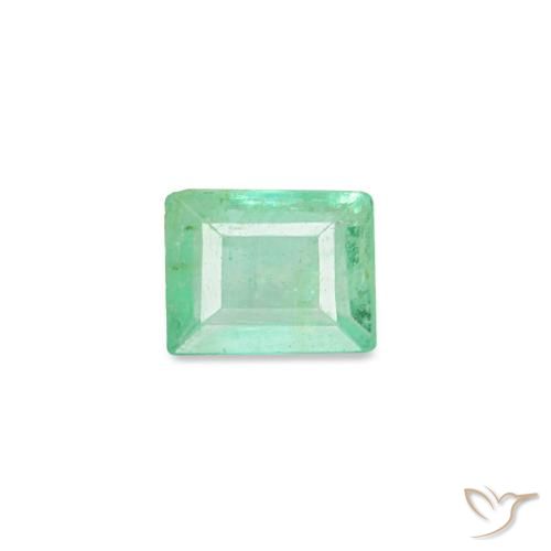 Smeraldo naturale verde da 0,12 ct, baguette, VS