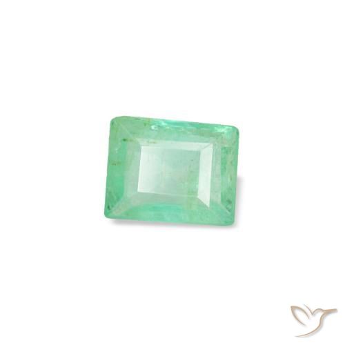 Smeraldo naturale verde da 0,12 ct, baguette, VS