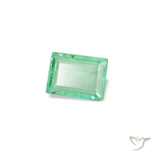 Smeraldo naturale verde da 0,12 ct, baguette, VS