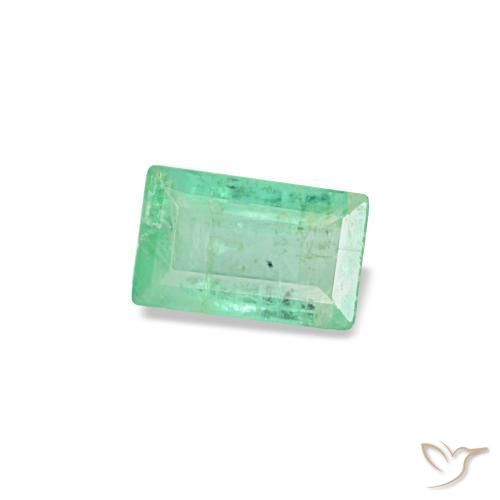 Smeraldo naturale verde da 0,13 ct, baguette, VS-SI