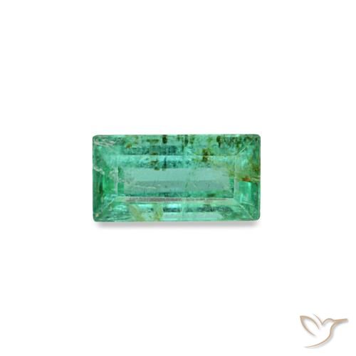 Smeraldo naturale verde da 0,14 ct, baguette, SI