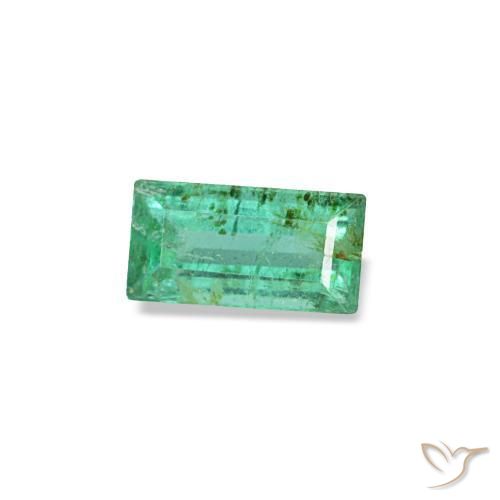 Smeraldo naturale verde da 0,14 ct, baguette, SI