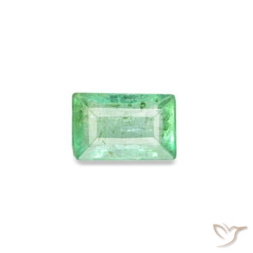 Smeraldo naturale verde da 0,12 ct, baguette, VS-SI