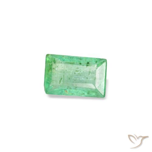 Smeraldo naturale verde da 0,12 ct, baguette, VS-SI