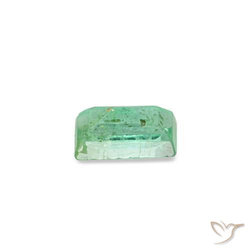 Smeraldo naturale verde da 0,12 ct, baguette, VS-SI