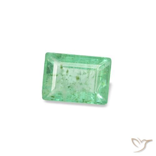 Smeraldo naturale verde da 0,15 ct, baguette, SI
