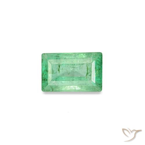 Smeraldo naturale verde da 0,15 ct, baguette, SI