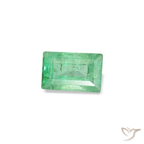 Smeraldo naturale verde da 0,15 ct, baguette, SI