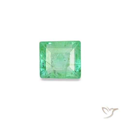 Smeraldo naturale verde da 0,12 ct, baguette, VS-SI