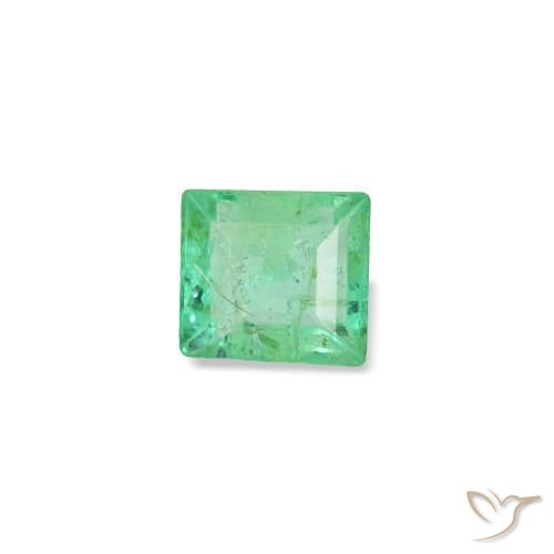Smeraldo naturale verde da 0,12 ct, baguette, VS-SI