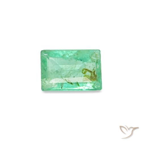 Smeraldo naturale verde da 0,15 ct, baguette, SI