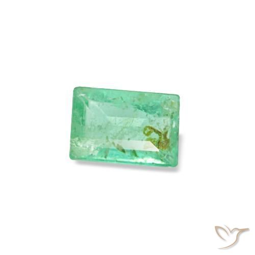 Smeraldo naturale verde da 0,15 ct, baguette, SI