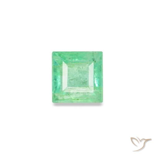 Smeraldo naturale verde da 0,09 ct, quadrato, VS-SI