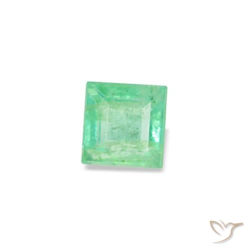 Smeraldo naturale verde da 0,09 ct, quadrato, VS-SI