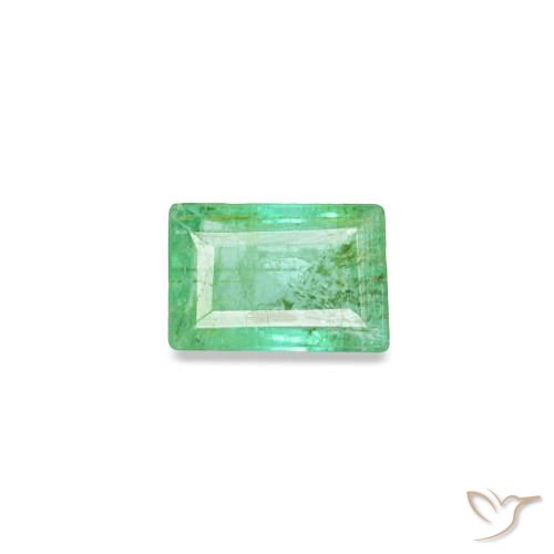 Smeraldo naturale verde da 0,12 ct, baguette, SI