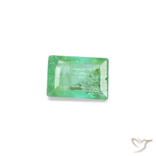Smeraldo naturale verde da 0,12 ct, baguette, SI