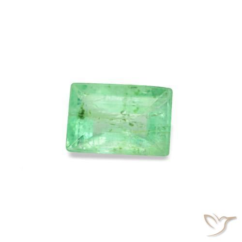 Smeraldo naturale verde da 0,14 ct, baguette, SI