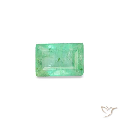 0.15ct Naturale Verde brillante Smeraldo, Baguette, SI, Photo A