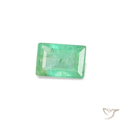 Smeraldo naturale verde da 0,15 ct, baguette, SI