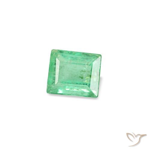Smeraldo naturale verde da 0,13 ct, baguette, SI