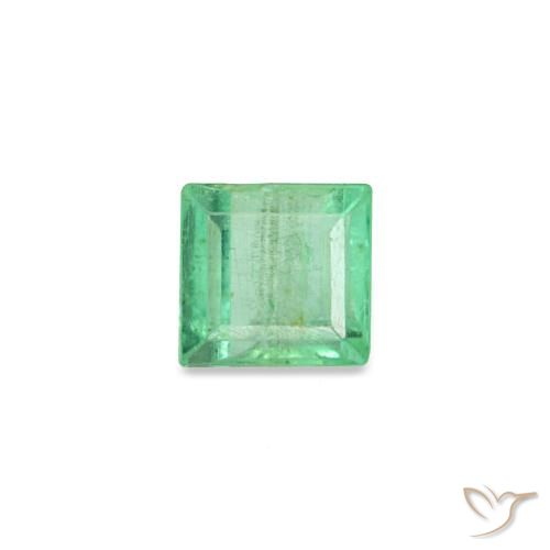 Smeraldo naturale verde da 0,16 ct, baguette, SI