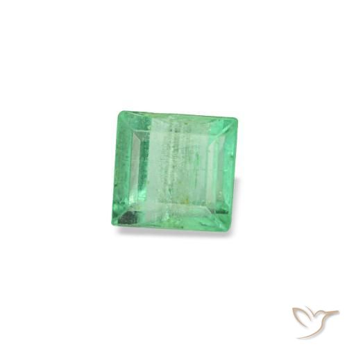 Smeraldo naturale verde da 0,16 ct, baguette, SI