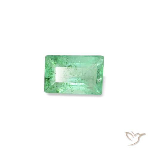 Smeraldo naturale verde da 0,14 ct, baguette, SI