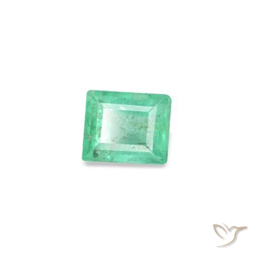 Smeraldo naturale verde da 0,11 ct, baguette, SI