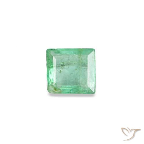 Smeraldo naturale verde da 0,11 ct, baguette, SI