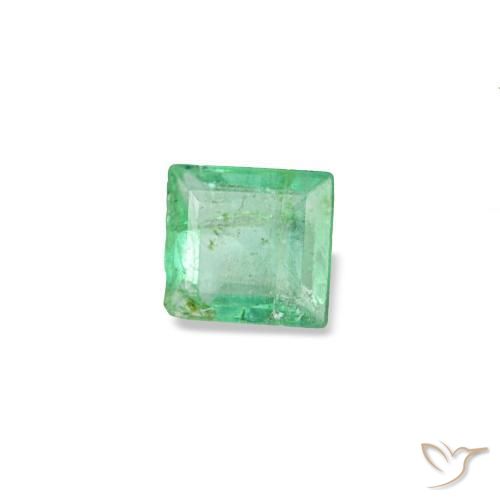 Smeraldo naturale verde da 0,11 ct, baguette, SI
