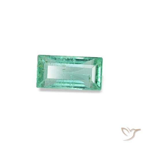 Smeraldo naturale verde da 0,13 ct, baguette, VS-SI